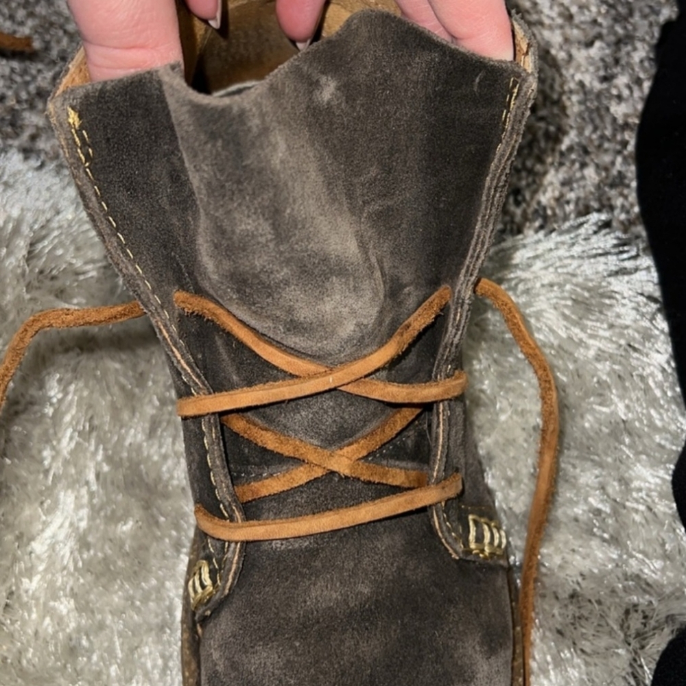 Born Temple Ankle Lace Boot Brown size 7.5 Braid detail - Picture 7 of 8